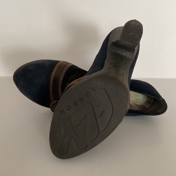 FLY LONDON blue suede heels - Size 7 - Picture 5 of 5